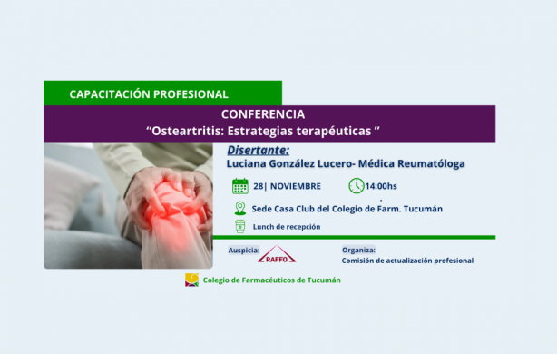 Capacitacion Profesional:  “OSTEARTRITIS: ESTRATEGIAS TERAPEUTICAS”