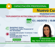 Capacitación profesional:  Suplementos nutricionales y dietética avanzada para la práctica farmacéutica