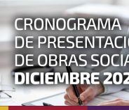 CRONOGRAMA DE PRESENTACIÓN DE OBRAS SOCIALES. DICIEMBRE 2025