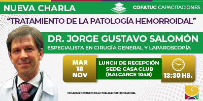 Charla: “Tratamiento de la Patología Hemorroidal”
