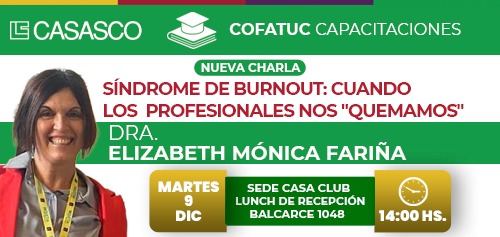 Nueva Charla: Síndrome de Burnout: cuando los profesionales nos “quemamos”