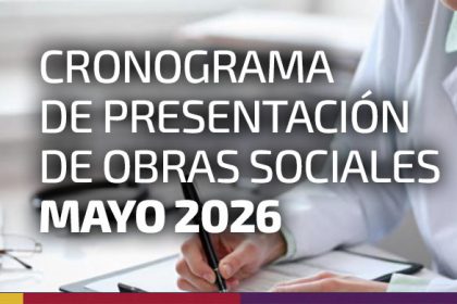 CRONOGRAMA DE PRESENTACIÓN DE O. SOCIALES. MAYO 2026