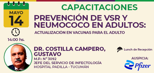 Capacitación: Prevención de VSR y Neumococo en adultos, con actualización en vacunas para el adulto.
