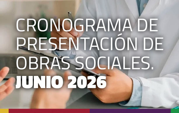 CRONOGRAMA DE PRESENTACIÓN DE OBRAS SOCIALES. JUNIO 2026