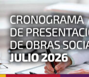 Cronograma de cierres y presentación de Obras Sociales. JULIO 2026