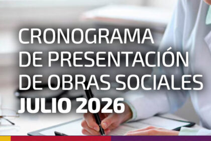 Cronograma de cierres y presentación de Obras Sociales. JULIO 2026