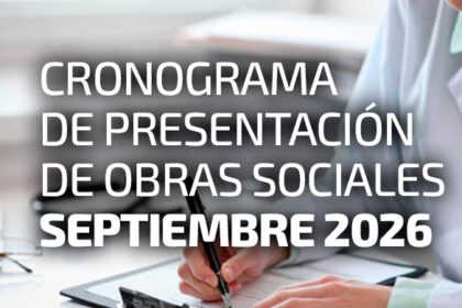 CRONOGRAMA DE PRESENTACIÓN DE OBRAS SOCIALES. SEPTIEMBRE 2026