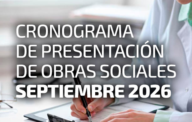 CRONOGRAMA DE PRESENTACIÓN DE OBRAS SOCIALES. SEPTIEMBRE 2026
