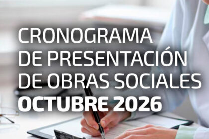 CRONOGRAMA DE PRESENTACIÓN DE OBRAS SOCIALES. OCTUBRE 2026